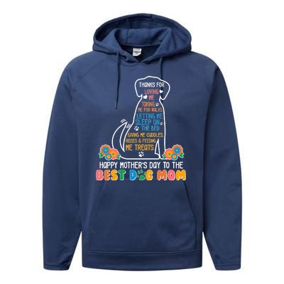 Cute Happy Mother's Day Best Dog Mom Performance Fleece Hoodie