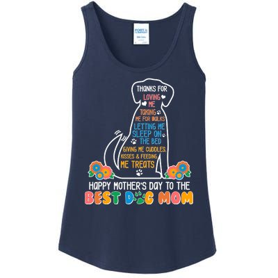 Cute Happy Mother's Day Best Dog Mom Ladies Essential Tank