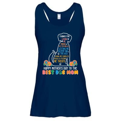 Cute Happy Mother's Day Best Dog Mom Ladies Essential Flowy Tank