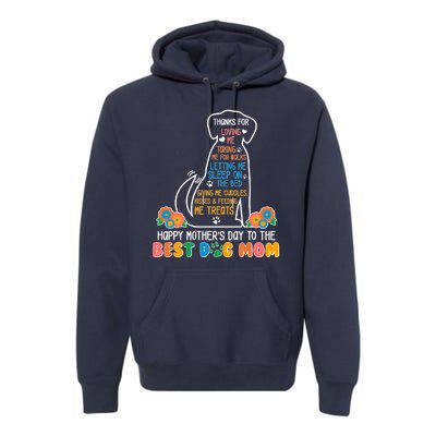 Cute Happy Mother's Day Best Dog Mom Premium Hoodie