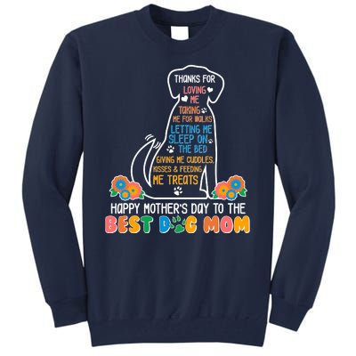 Cute Happy Mother's Day Best Dog Mom Tall Sweatshirt