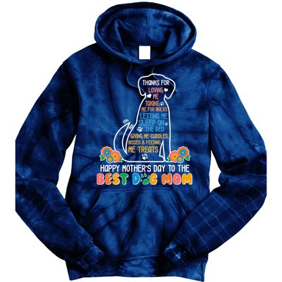 Cute Happy Mother's Day Best Dog Mom Tie Dye Hoodie