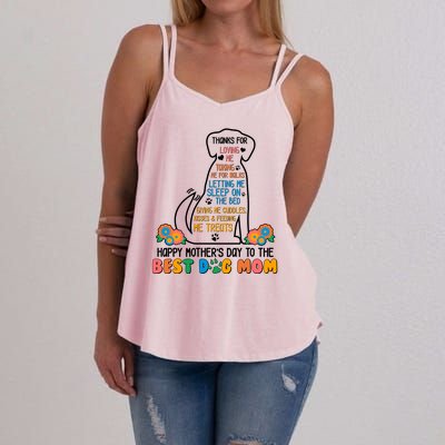 Cute Happy Mother's Day Best Dog Mom Women's Strappy Tank