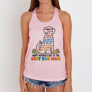 Cute Happy Mother's Day Best Dog Mom Women's Knotted Racerback Tank