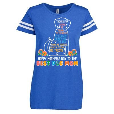 Cute Happy Mother's Day Best Dog Mom Enza Ladies Jersey Football T-Shirt