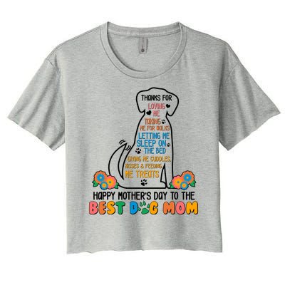 Cute Happy Mother's Day Best Dog Mom Women's Crop Top Tee