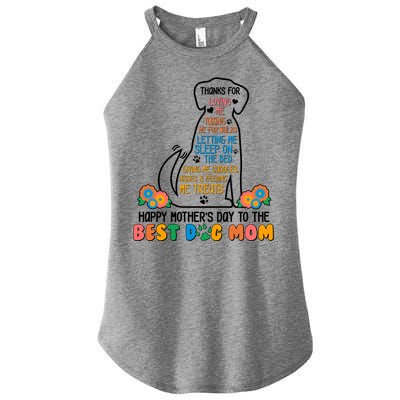 Cute Happy Mother's Day Best Dog Mom Women's Perfect Tri Rocker Tank