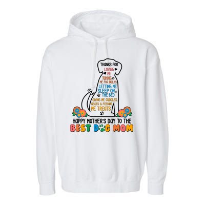 Cute Happy Mother's Day Best Dog Mom Garment-Dyed Fleece Hoodie