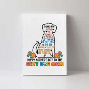 Cute Happy Mother's Day Best Dog Mom Canvas