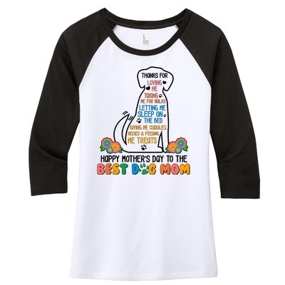 Cute Happy Mother's Day Best Dog Mom Women's Tri-Blend 3/4-Sleeve Raglan Shirt