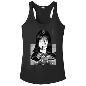 Creepy Horror Manga Anime Woman Eyes Bathtub Halloween Art Ladies PosiCharge Competitor Racerback Tank