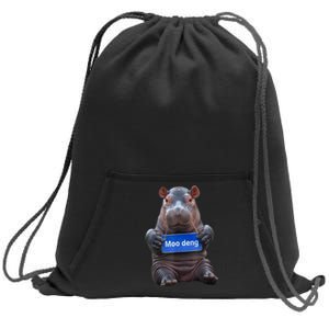 Cute Hippo Moo Deng Baby Pygmy Funny Gift Sweatshirt Cinch Pack Bag