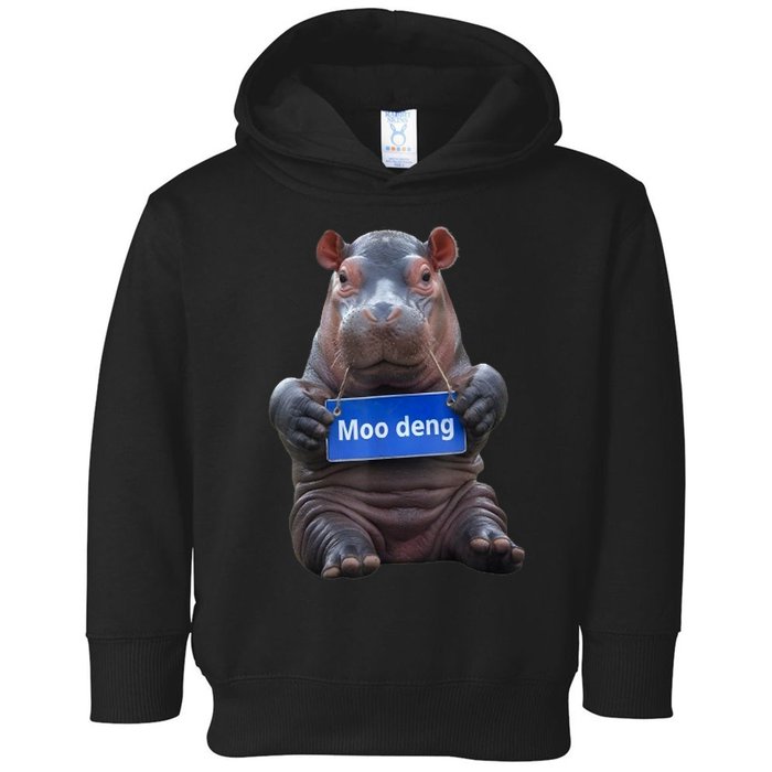 Cute Hippo Moo Deng Baby Pygmy Funny Gift Toddler Hoodie