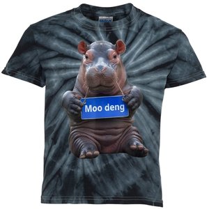 Cute Hippo Moo Deng Baby Pygmy Funny Gift Kids Tie-Dye T-Shirt