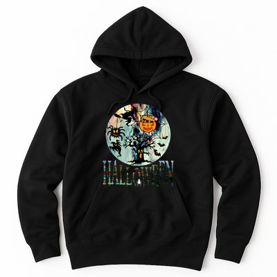 Creepy Halloween Moon Spider Pumpkin Witch Ghost Hoodie