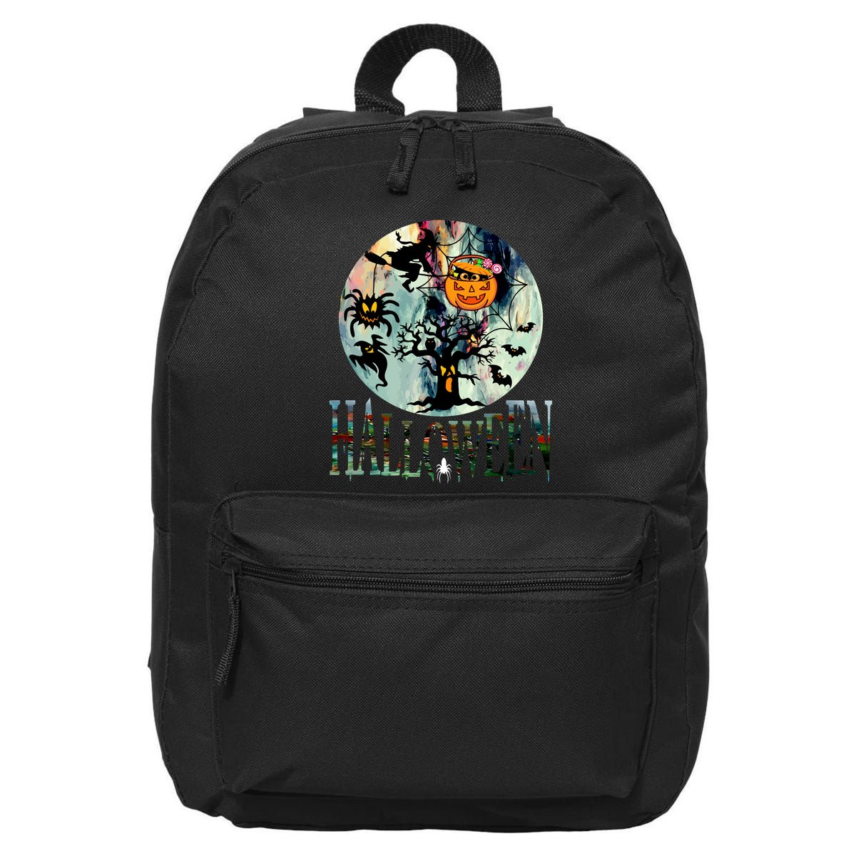 Creepy Halloween Moon Spider Pumpkin Witch Ghost 16 in Basic Backpack