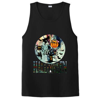 Creepy Halloween Moon Spider Pumpkin Witch Ghost PosiCharge Competitor Tank