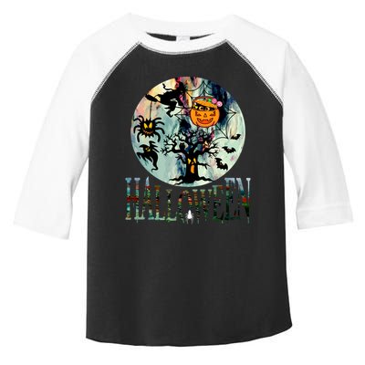 Creepy Halloween Moon Spider Pumpkin Witch Ghost Toddler Fine Jersey T-Shirt