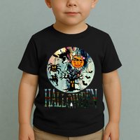 Creepy Halloween Moon Spider Pumpkin Witch Ghost Toddler T-Shirt