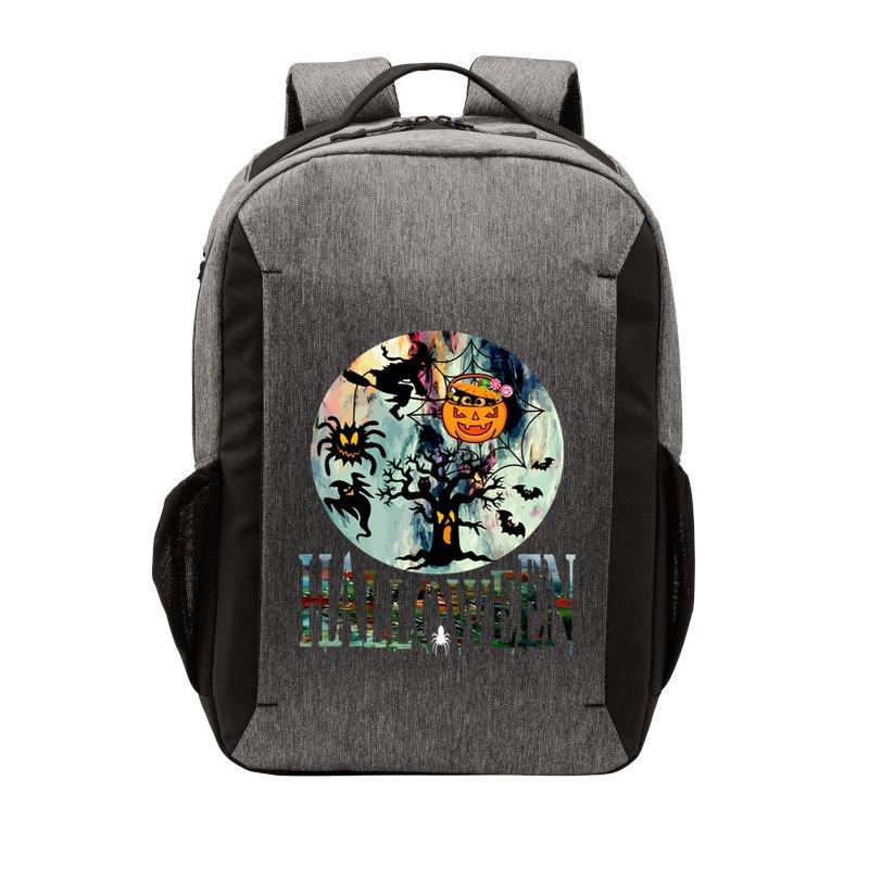 Creepy Halloween Moon Spider Pumpkin Witch Ghost Vector Backpack