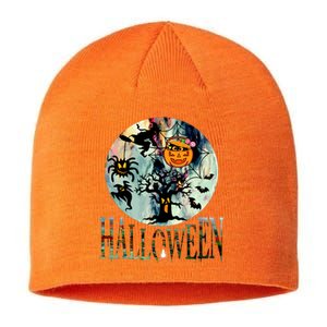 Creepy Halloween Moon Spider Pumpkin Witch Ghost Sustainable Beanie