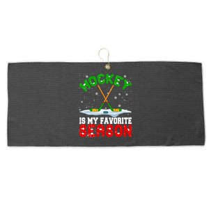 Christmas Hockey My Favorite Season Hockey Player Winter Cool Gift Large Microfiber Waffle Golf Towel