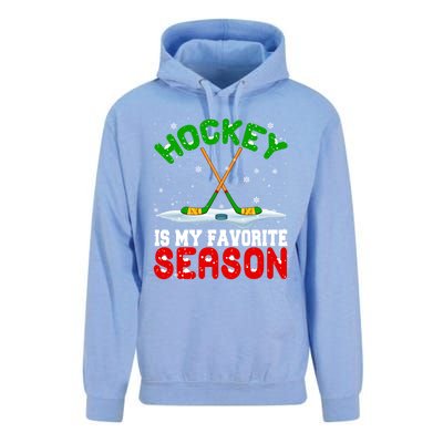 Christmas Hockey My Favorite Season Hockey Player Winter Cool Gift Unisex Surf Hoodie