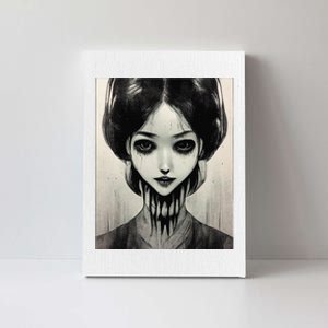 Creepy Horror Manga Anime Woman Eyes Halloween Art Canvas