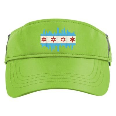 Chicago House Music Vintage Chicago Flag Adult Drive Performance Visor