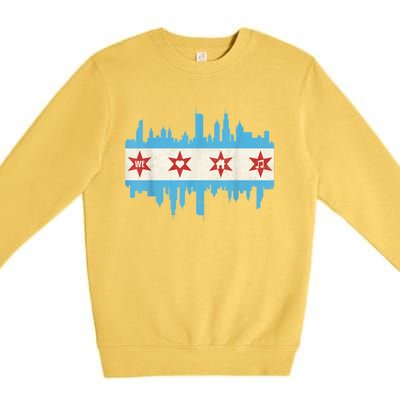 Chicago House Music Vintage Chicago Flag Premium Crewneck Sweatshirt