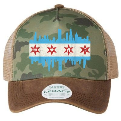 Chicago House Music Vintage Chicago Flag Legacy Tie Dye Trucker Hat