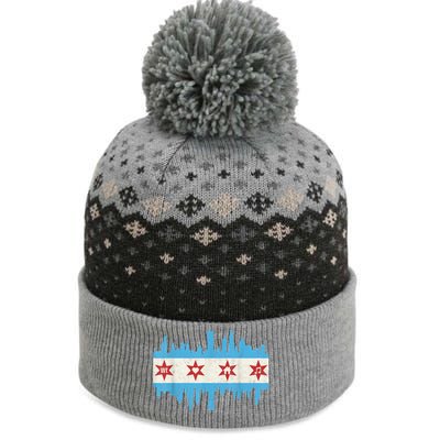 Chicago House Music Vintage Chicago Flag The Baniff Cuffed Pom Beanie