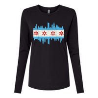 Chicago House Music Vintage Chicago Flag Womens Cotton Relaxed Long Sleeve T-Shirt