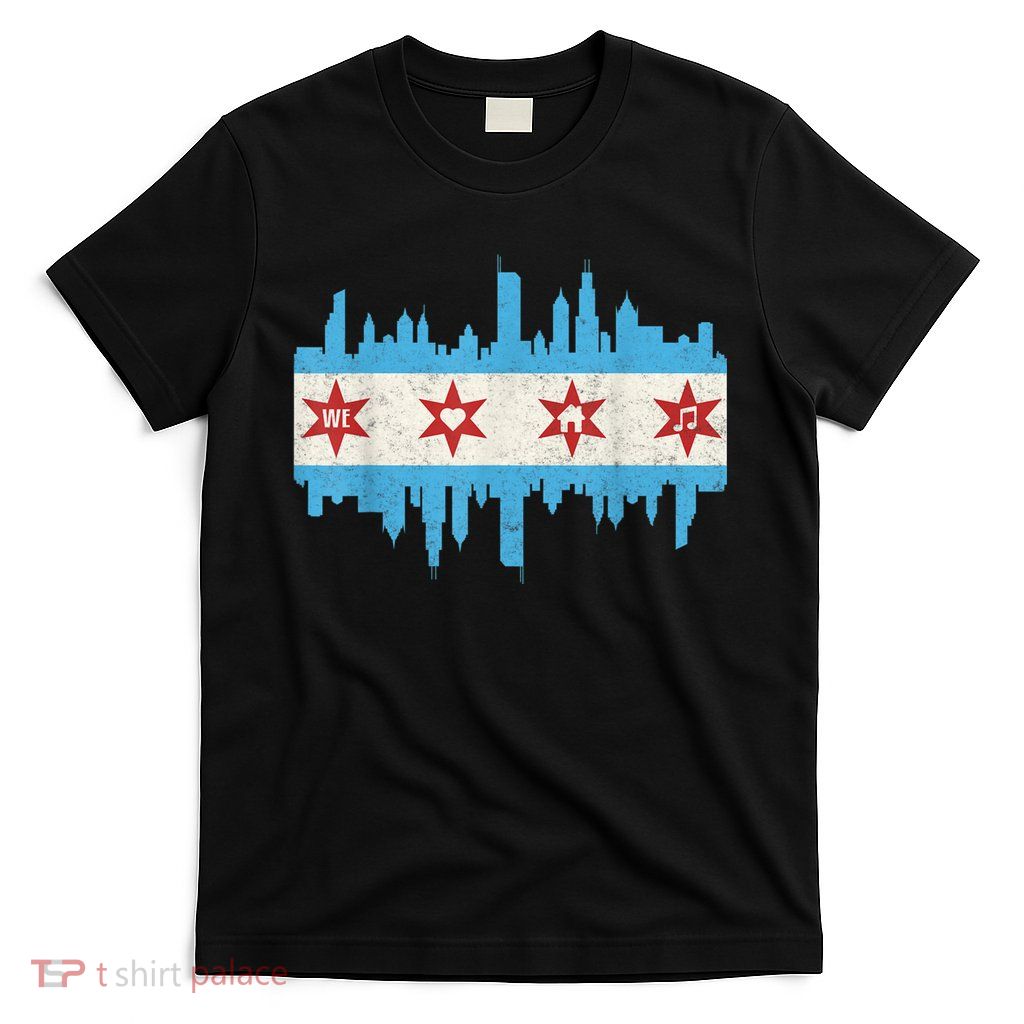Chicago House Music Vintage Chicago Flag T-Shirt