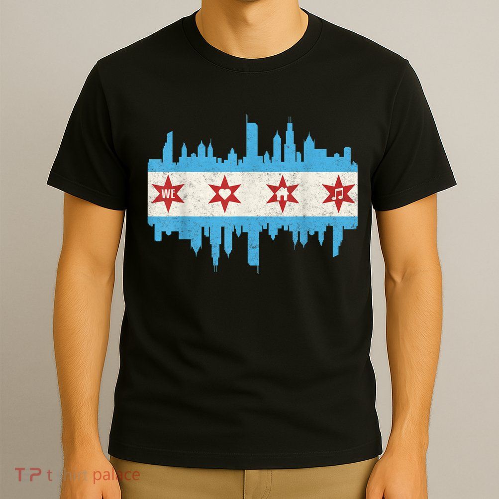 Chicago House Music Vintage Chicago Flag T-Shirt