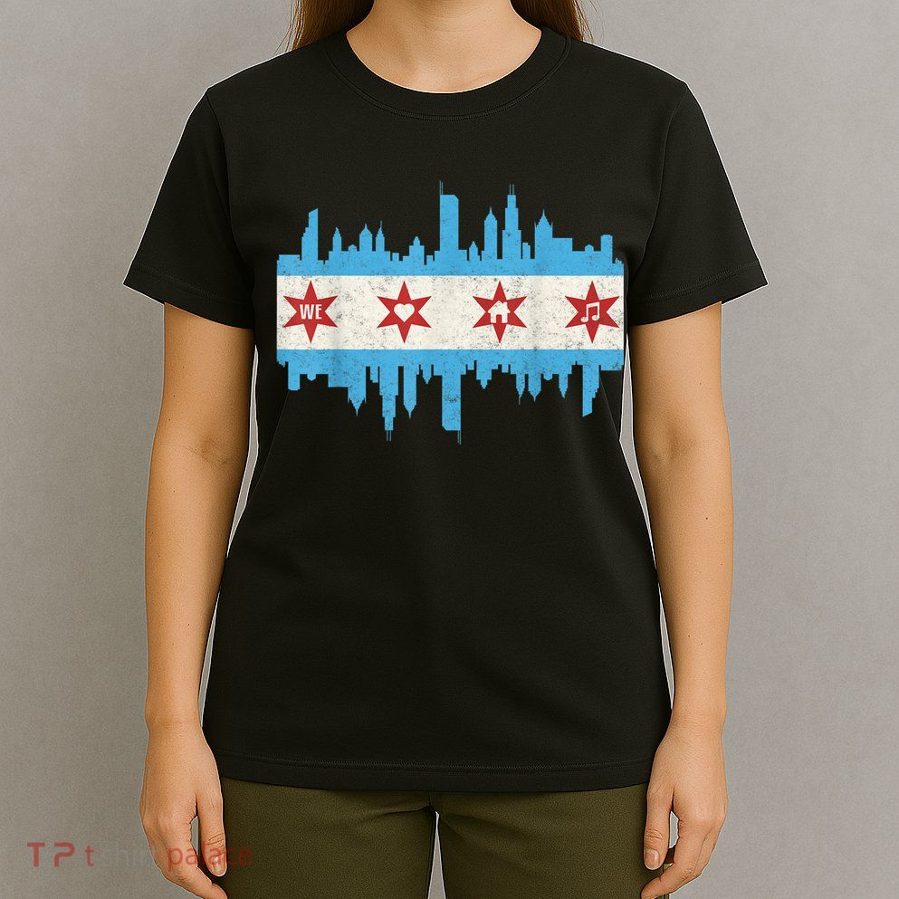 Chicago House Music Vintage Chicago Flag T-Shirt