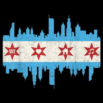 Chicago House Music Vintage Chicago Flag T-Shirt