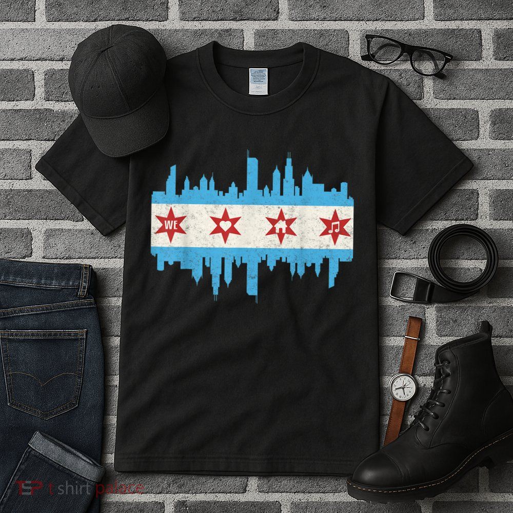 Chicago House Music Vintage Chicago Flag Tall T-Shirt