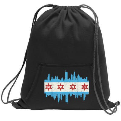 Chicago House Music Vintage Chicago Flag Sweatshirt Cinch Pack Bag