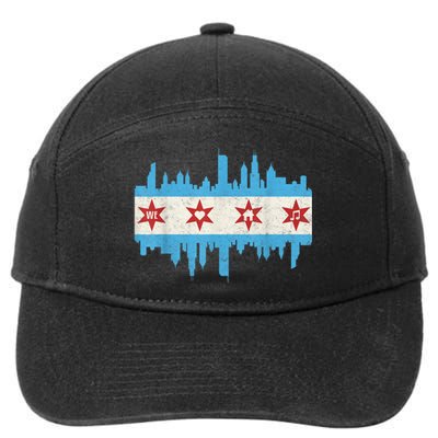 Chicago House Music Vintage Chicago Flag 7-Panel Snapback Hat