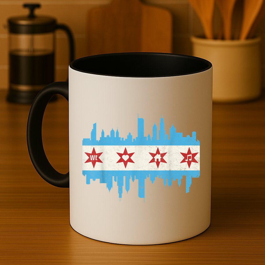 Chicago House Music Vintage Chicago Flag Mug