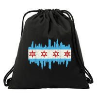 Chicago House Music Vintage Chicago Flag Drawstring Bag