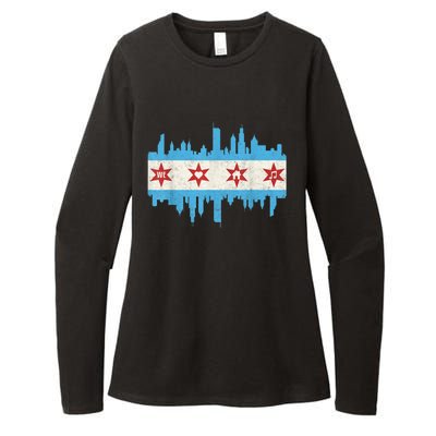 Chicago House Music Vintage Chicago Flag Womens CVC Long Sleeve Shirt