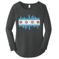 Chicago House Music Vintage Chicago Flag Women's Perfect Tri Tunic Long Sleeve Shirt