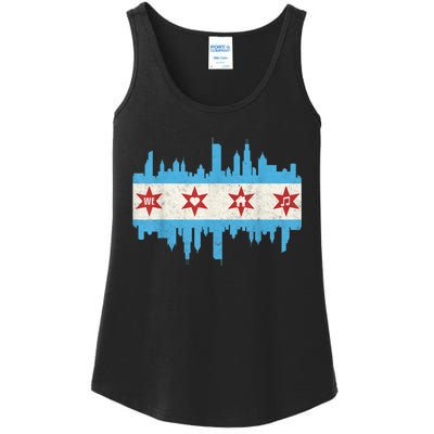 Chicago House Music Vintage Chicago Flag Ladies Essential Tank