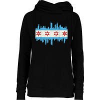 Chicago House Music Vintage Chicago Flag Womens Funnel Neck Pullover Hood