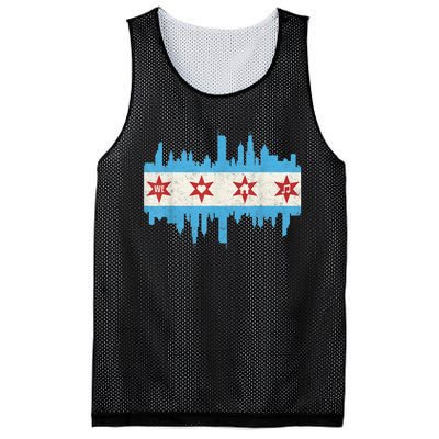 Chicago House Music Vintage Chicago Flag Mesh Reversible Basketball Jersey Tank