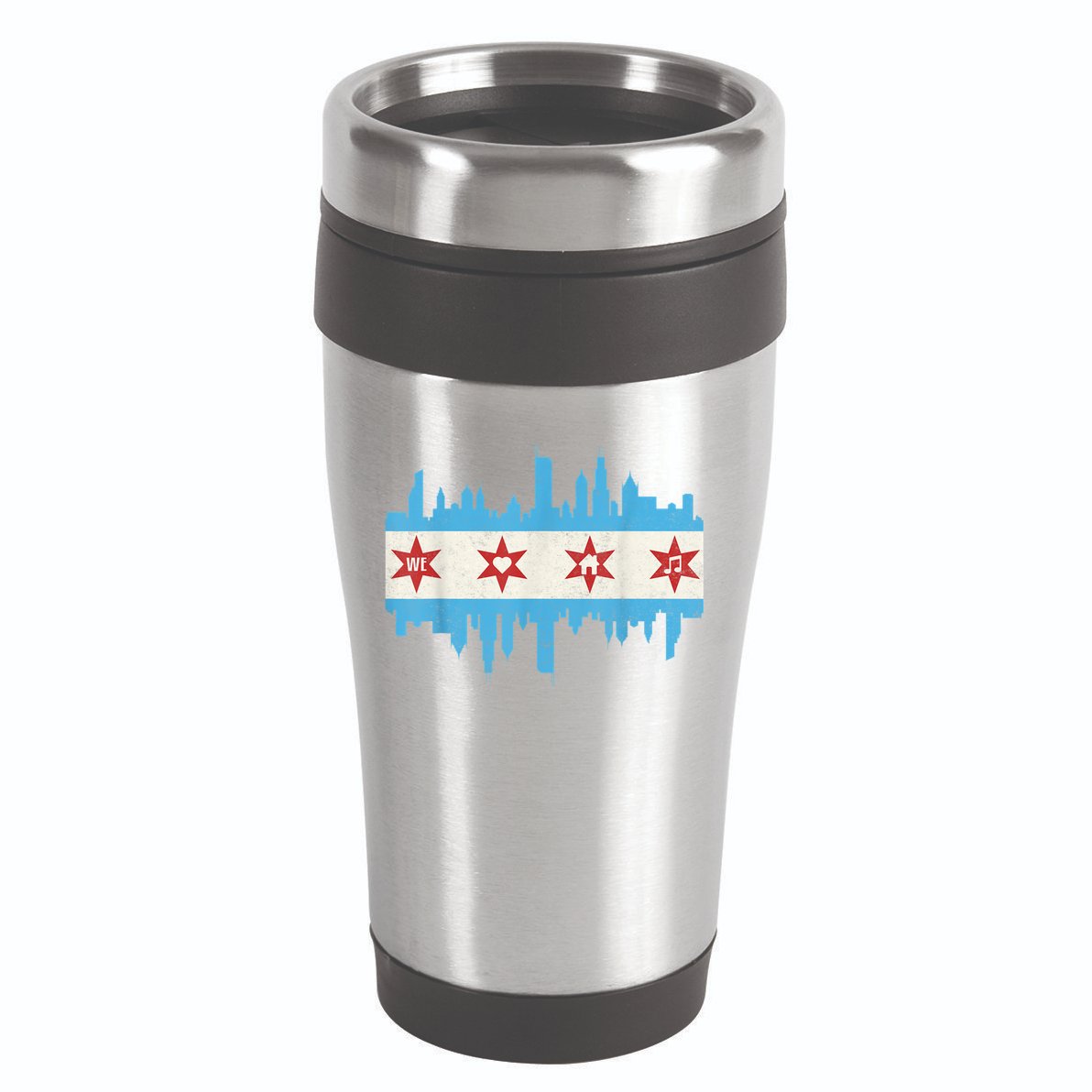 Chicago House Music Vintage Chicago Flag 16oz Travel Tumbler