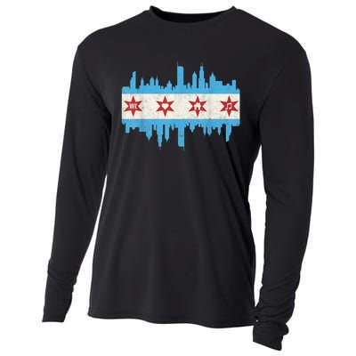 Chicago House Music Vintage Chicago Flag Cooling Performance Long Sleeve Crew