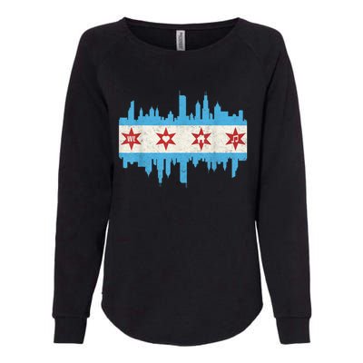 Chicago House Music Vintage Chicago Flag Womens California Wash Sweatshirt